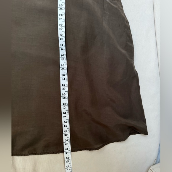 Velvet by Graham & Spencer silky A-line, sleeveless dress in dark taupe. M. - Picture 7 of 8